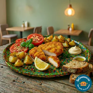 Cotoletta di Pollo con Patate al forno