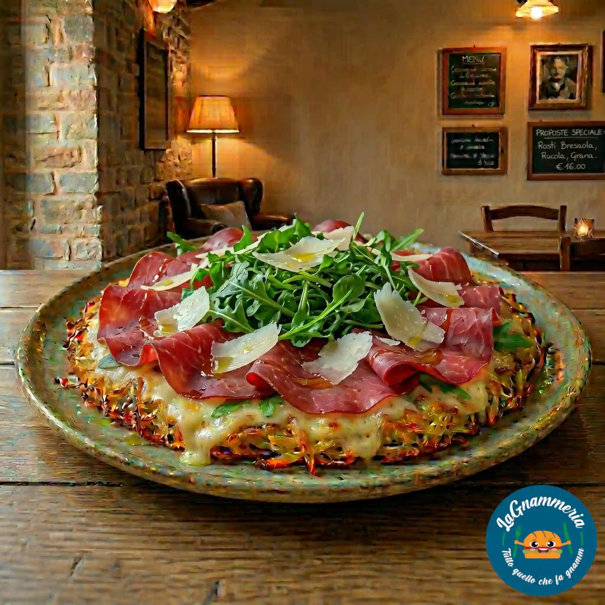 Rosti con bresaola e grana